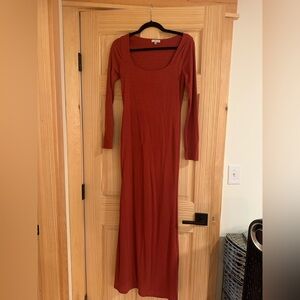 Maternity Red Long Sleeve Dress